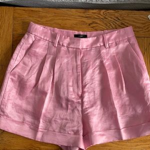 J Crew Drapey short in satin-faced linen, pink  high rise size 8 NWT